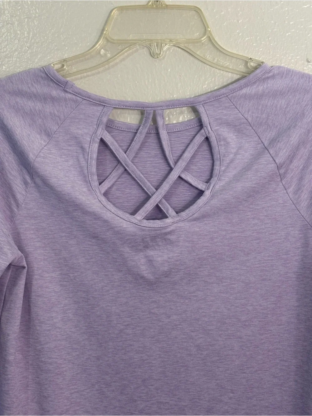 Girls 14/16 XL Tek Gear Work Out Gym Shirt Top Lavender Purple long sleeve